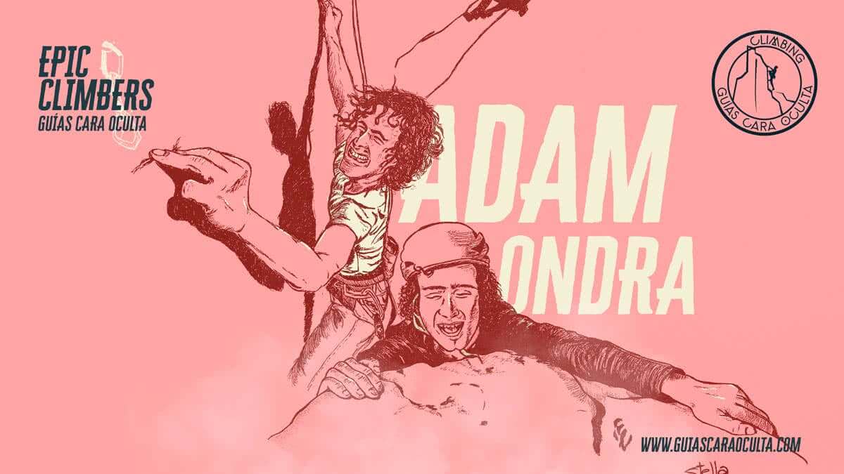 Dibujo adam ondra escalando